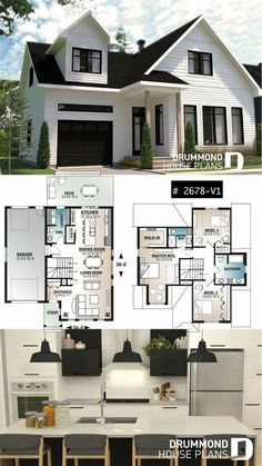 the floor plan for this modern house is very large and has lots of space to put in