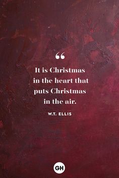 a painting with a quote on it that says, it is christmas in the heart that puts