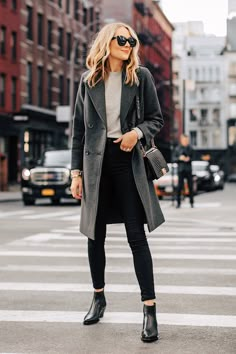 Turtleneck Coat, Gray Wool Coat, Gray Coat, Stil Boho