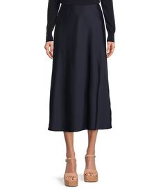 Antonio Melani Blakely Satin Skirt | Dillard's Chic Satin A-line Skirt, Chic A-line Satin Skirt, Satin A-line Flowy Skirt, Silk A-line Skirt, Flowy Satin Skirt For Fall, Chic A-line Satin Bottoms, Fitted A-line Satin Skirt, Satin Lined Workwear Maxi Skirt, Satin Lined Maxi Skirt For Work