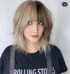 Split Hair Color Ideas Short, Split Hair Color With Bangs, Blond Color Block Hair, Split Dye Hair Natural Colors, Color Blocking Blonde Hair, Half Split Hair Color, Half Half Hair Color, Split Color Hair, Bob Hair Styling Ideas