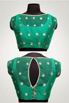 Green Blouse Designs, Designer Blouses Online, Sari Blouses, Netted Blouse Designs, Blouse Stitching, Saree Blouse Design, Blouse Ideas, Blouse Back Neck Designs, Sari Blouse Designs