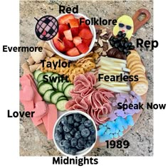 a table topped with lots of different types of food