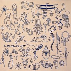 an image of tattoos drawn on paper with ink