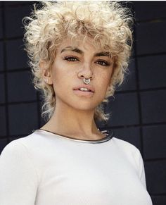 Short Curly Mullet, Curly Mullet Hairstyle Women, Short Mullet, Monochrome Makeup Look, Mullet Haircut, Curly Mullet, Haircut Curly, Short Curly Haircuts, Sassy Hair