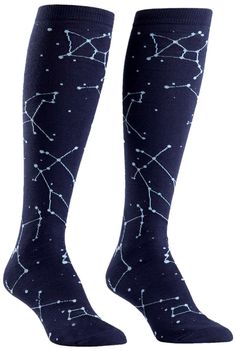 PRICES MAY VARY. Ultra soft, high quality, Constellations knee high socks Approximately fits women's shoe size 5-10 Fun and funky knee high socks, with reinforced 2-ply heel and toe Our threads are certified by OEKO-TEX Standard 100, which means we leave out harmful chemicals to keep your skin safe and happy STYLISH, COMFORTABLE, STRETCHY - Your toes will be cozy in these eye-catching, thick, comfy socks Horoscope for this winter; You will soon stare at your feet for hours contemplating life, th Star Socks, Space Socks, Mighty Girl, Sock It To Me, Womens Knee High Socks, Comfy Socks, Girls Socks, Knee Socks, Knee High Socks