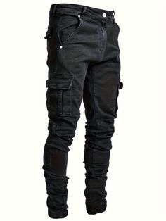 Men's Stylish Solid Cargo Joggers With Pockets, Causal Breathable Men's Bottom Clothing For City Walk Street Hanging Outdoor Activities https://share.temu.com/L22k8WJiVTA via @shoptemu Cyberpunk Clothes, Walking Street, Summer Streetwear, Blazer Set, Mens Cargo, Cargo Joggers, Mens Casual Outfits, Fashion Essentials, Casual Jacket