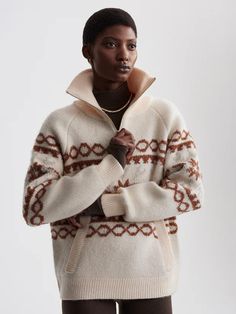 Cai Fairisle Half Zip | Varley US 2024 Wishlist, Xmas 2024, Stripes Texture, Fair Isle Knitting, Half Zip Sweaters, Christmas 2024, Sweater Set, Zip Sweater, Everyday Essentials