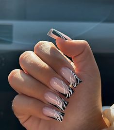 Coco Nails, Soft Pink Nails, Silver Glitter Nails, Cow Nails, Nails Now, French Acrylic Nails, School Nails, Classy Acrylic Nails, Sims4 Clothes