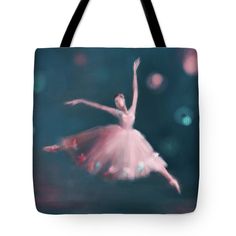 Ballet dance bag tote featuring Ballet Dancer Pink & Peacock Blue artwork by Beverly Brown. A stylish accessory for a teen or adult ballet outfit. Available in multiple sizes. #dancebag #balletdancebag #adultballetoutfit #balletgifts Ballet Outfit, Blue Artwork, Ballet Clothes, Pink Peacock