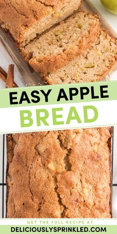 Turn to this simple baking idea for a Mother's Day breakfast recipe! This easy apple bread is the BEST. Moist and rich with plenty of spiced apple flavor, this homemade quick bread is a delicious addition to your Mother's Day brunch ideas! Moist Apple Bread, Apple Turn Over Recipe, Fresh Apple Bread Recipes Easy, Apple Bread Recipe With Applesauce, 3 Ingredient Apple Bread, Apple Sauce Bread, Applesauce Bread Recipe, Mini Apple Bread Loaves, Apple Bread Recipe Easy Healthy