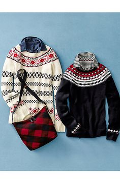 I believe these things are from Talbots. Fair Isle Sweater Outfit, Christmas Sweater Outfits, December Outfits, Petite Plus Size, Plus Size Petite, Winter Mode, Classy Casual Outfits, Sport Dress