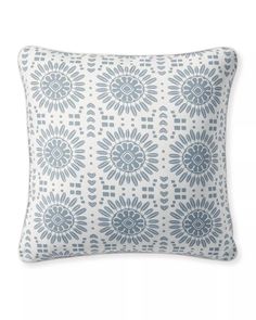 Campania Pillow Cover | Serena and Lily Medallion Pattern, Serena And Lily, Florida House, Vintage Botanical Prints, Coastal Blue, Visual Texture, Pillow Collection, Vintage Botanical, Botanical Print