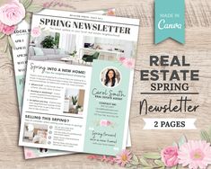 the real estate spring newsletter is open and ready to be used as a printable magazine