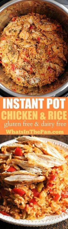 instant pot chicken and rice is an easy dinner recipe