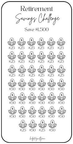 the printable retirement savings calculator is shown in black and white with numbers on it