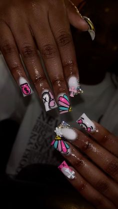 Square Nails Birthday, Nail Manifestation, Summer Nails Black Women, Acrylic Toe Nails, Baddie Nails