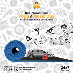 an advertisement for the international yoga and music day