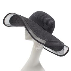 Beach hat Color: black, tan, or white Size: 58 cm Style: floppy wide brim straw hat Elegant Wide Brim Straw Hat With Uv Protection, Black Bucket Straw Hat For Beach Season, Black Summer Hats With Curved Brim, Black Summer Hat With Curved Brim, Elegant Brimmed Sun Hat With Uv Protection, Black Bucket Sun Hat For Beach Season, Black Straw Bucket Sun Hat, Black Bucket Hat For Beach Season, Black Summer Hats With Uv Protection