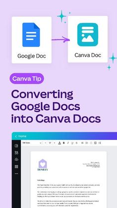 an image of a computer screen with the text converting google docs into canvas dogs