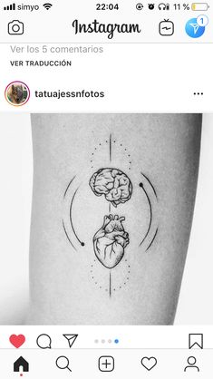 an instagram page with a black and white tattoo