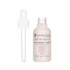 Hairitage Need To Have It Scalp Density Serum is a nutrient-rich serum that promotes an ideal environment for hair to flourish. Enriched with Biotin, Caffeine, Rosemary, Eucalyptus, this lightweight formula easily absorbs to condition and nourish the scalp, providing thicker-looking and fuller-looking hair and for all hair types. Disclaimer: With the natural ingredients used in Hairitage formulas & fragrance, you might see the color of this product vary over time. But the performance will always Hairitage Shampoo And Conditioner, Hair Growth Products That Work, Hair Care For Fine Hair, Hair Oil Serum, Scalp Serum, 26th Birthday, Scalp Scrub, Scalp Oil, Hair Thickening