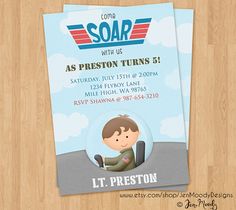 Jet Pilot Birthday Invite Airforce Party by JenMoodyDesigns Airforce Party, Pilots Birthday, Jet Pilot, N Craft, Party Invitations Printable