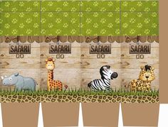 an image of animals in the zoo with name tags for each individual child's name