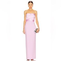 - Worn Once - Uk Size 12 Us Size 8 - Pink Satin And Crepe Gown Maxi Dress - Dress Was Altered/Shortened At The Bottom To Fit My 5’3” Height - I Am Wearing 3 Inch Heels In The Photo Attached - Dress Will Be Dry Cleaned And Shipped Out - Perfect Wedding Guest Or Formal Dress - Self: 95% Polyester, 5% Elastane - Contrast Fabric: 100% Polyester - Fully Lined - Hidden Back Zipper Closure - Ruched Satin Twill Bodice With Crepe Skirt - Manufacturer Style No. Os39029 Highschool Prom, Dresses Feminine, Sleek Jumpsuit, Crepe Maxi Dress, Bridal Party Attire, Evening Dress Collection, Solace London, Crepe Skirt, Crepe Gown