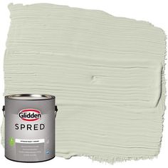 a white paint can with the word spred painted on it's bottom half