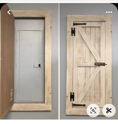 an open door is shown in two different ways, with the bottom half closed and the bottom half closed