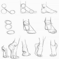 the steps to drawing feet and ankles