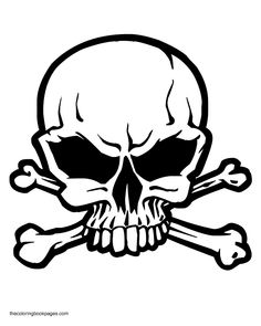 a skull and crossbones on a white background