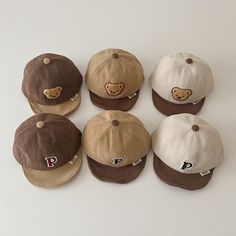 P Baby Bear Letter Sun Peaked Cap Coloring For Boys, She's A Lady, Boy Fits, Peaked Cap, Coffee Brown, Baby Bear, Black Bear, Head Circumference