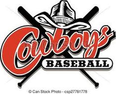 the logo for baseball team with crossed bats and cowboy's hat on white background