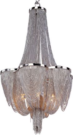 a large chandelier with many lights hanging from it's center and sides