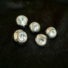 "JUST. SIMPLY. GORGEOUS. Glam clear rhinestones in silver tone setting; shank style buttons.  Lot of 5 buttons (3) = 5/8\" (2) = 3/4\" Perfect for your sewing masterpiece or DIY jewelry  FOLLOW ME ON INSTAGRAM @gababoutvintage  Have you fallen in love with something in my shop but it's a little out of your price range? Just message me and make an offer. I'm usually willing to negotiate on prices. I'm in business to sell vintage items, not store them...LOL! Also, remember to ask about wholesale d Wide Leather Belt, Fallen In Love, Lipstick Holder, Shank Button, Price Range, Diy Schmuck, Vintage Ornaments, Bijoux Diy, Vintage Rhinestone