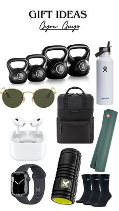 the gift guide for men and women includes an assortment of items that include sunglasses, headphones