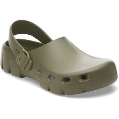 Designed around the contours of the iconic Birkenstock footbed  the women's Birki Flow EVA post-sport recovery clogs feature an ultrabreathable  water-friendly style with classic Birkenstock design. Khaki Birkenstock, Birkenstock Men, Cork Sandals, Birkenstock Women, Suede Fashion, Shoe Insoles, Girls Sandals, Platform Wedge Sandals, Vegan Shoes