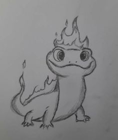 a drawing of a lizard with a crown on it's head