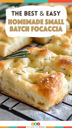 the best and easy homemade small batch focaccia is on a cooling rack