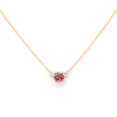 "14k Pink Tourmaline Diamond Necklace | 5.0MM Pink Tourmaline Pendant | Pink Tourmaline Charm | October Birthstone Necklace | Rose Gold | Birthday Gift P R O D U C T 𝄪 D E T A I L S ✽ October Birthstone. Powerful. Vivid. Energetic ✽ Metal: 14k Yellow Gold, White Gold & Rose Gold ✽ Chain Length: 14\" - 20\" (Classic Rolo Chain) ✽ Center Stone: 5.0 mm Natural Pink Tourmaline (approx. 0.5ct) ✽ Diamond Size: 2.0 mm x 2pcs (total 0.06ct) ✽ Diamond Color: G ✽ Diamond Clarity: VS-SI1 ✽ Made to Order O Luxury Pink Birthstone Necklace, Gold Necklace With Pink Stone, Pink Diamond Pendant, Gold And Pink Necklace, Pink Morganite Gemstone Necklace, Pink Diamond Necklace, Pink Tourmaline Necklace, Pink Pendant Necklace, Pink Tourmaline Jewelry