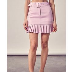 Nwt Idem Ditto Lilac Belted Pleated Mini Skirt Size Small New With Tags. No Flaws. - Color: Lilac - High Waisted - Utility Pockets - Detachable Belt - Pleated Hem - 95% Polyester / 5% Spandex Measurements Laying Flat In Inches: - Waist 13 1/2” - Hips 18 1/4” - Length 16 1/2” I’m Happy To Answer Any Questions Returns Are Not Accepted Bundle To Save 15% Off On 2+ Items No Trades. Offers Welcome!! Tags: Spring, Summer, Cute, Feminine, Trendy, Valentines, Valentine’s Day, Business Casual, Businesswo Purple Pleated Bottoms For Spring, High Waist Purple Lined Skirt, Chic Pleated Purple Bottoms, Chic Purple Pleated Bottoms, Purple Pleated Skirted Bottoms, Spring High Waist Purple Skirt, High Waist Purple Skirt For Spring, Chic High-waisted Purple Skirt, Purple Mini Skirt For Spring