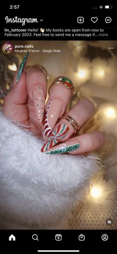 Nail Art Noel, Retro Nails, Sassy Nails, Diva Nails, Nail It, Meghan Trainor, Nails Desing, Sleigh Ride