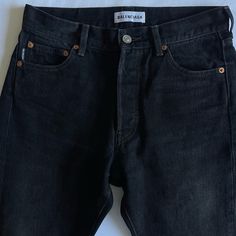 Unique Denim Jean. Excellent Condition. Pant Is Black Colored, But Not A True Black. Size 26, Equivalent To An Xs. Stitching That Normally Goes Along The Side Of Pant Comes Into The Middle Which Makes It A Unique Piece. Slimmer Thigh Fit And Flares Out At The Bottom Of The Pant. Balenciaga Black, Mens Jeans, Fit And Flare, Denim Jeans, Balenciaga, Unique Pieces, Man Shop, Pants, Black