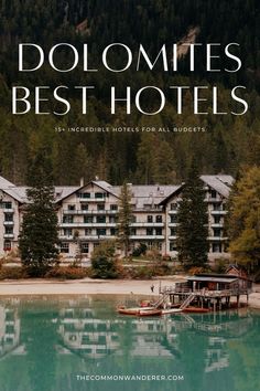 the front cover of dolmies best hotels, with boats in the water and mountains in the background