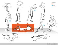 the instructions for how to draw a cartoon character with different poses and body parts, including legs