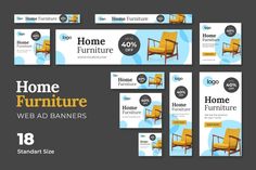 a set of banners for furniture store