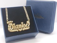 PERSONALIZED FULL PAVE Double Plated SCRIPT NAME PLATE NECKLACE 2TONE , ALL GOLD OR SILVER HAVE YOUR CLASSIC OLD SCHOOL STYLE NAME PLATE MADE FOR YOU OR SOMEONE SPECIAL FREE CHAIN AND GIFT BOX FREE SHIP WITHIN US MADE AND SHIP FROM US ANY NAME UP TO 9 LETTERS COLOR AND STYLE OF THE GIFT BOX MAY VARY Gold Nameplate Necklace With Chain, Customized Gold Metal Name Necklace, Custom Name Gold Necklace, Gold Metal Nameplate Necklace, Gold Nameplate Chain Necklace For Anniversary, Gold Party Name Necklace, Gold Metal Necklaces For Birthday, Vintage Gold Nameplate Jewelry, Vintage Gold Name Necklace