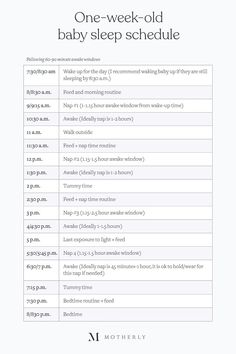 the four week baby sleep schedule is shown in white and black, with text on it